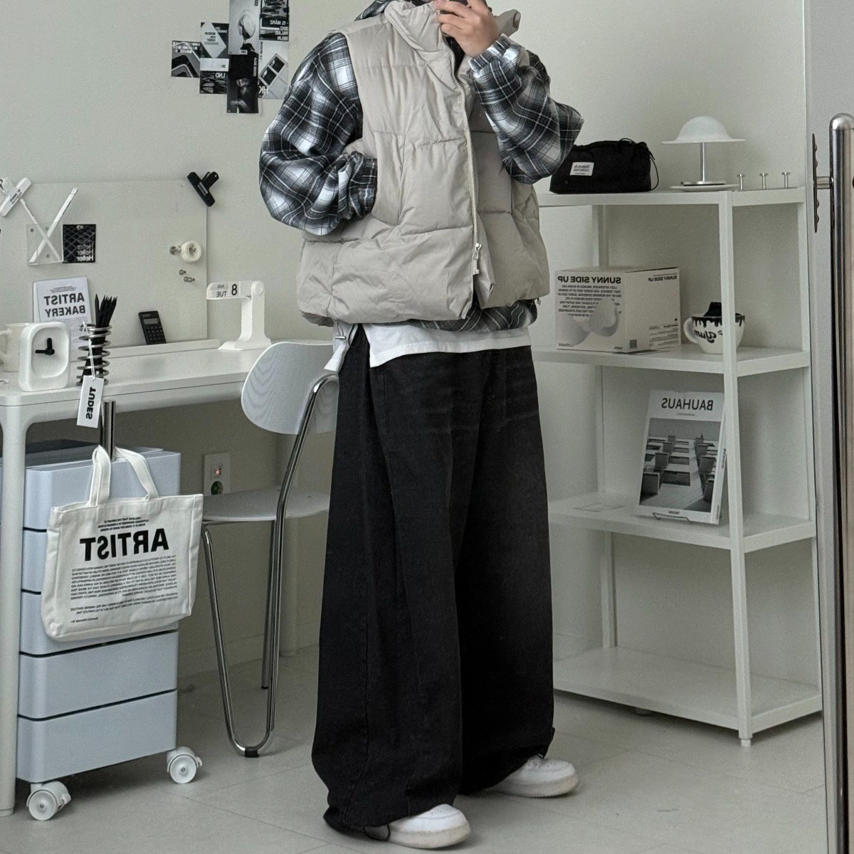 르위 오버핏 무광 스트링 조끼패딩 빅사이즈 숏 겨울점퍼 26,000원