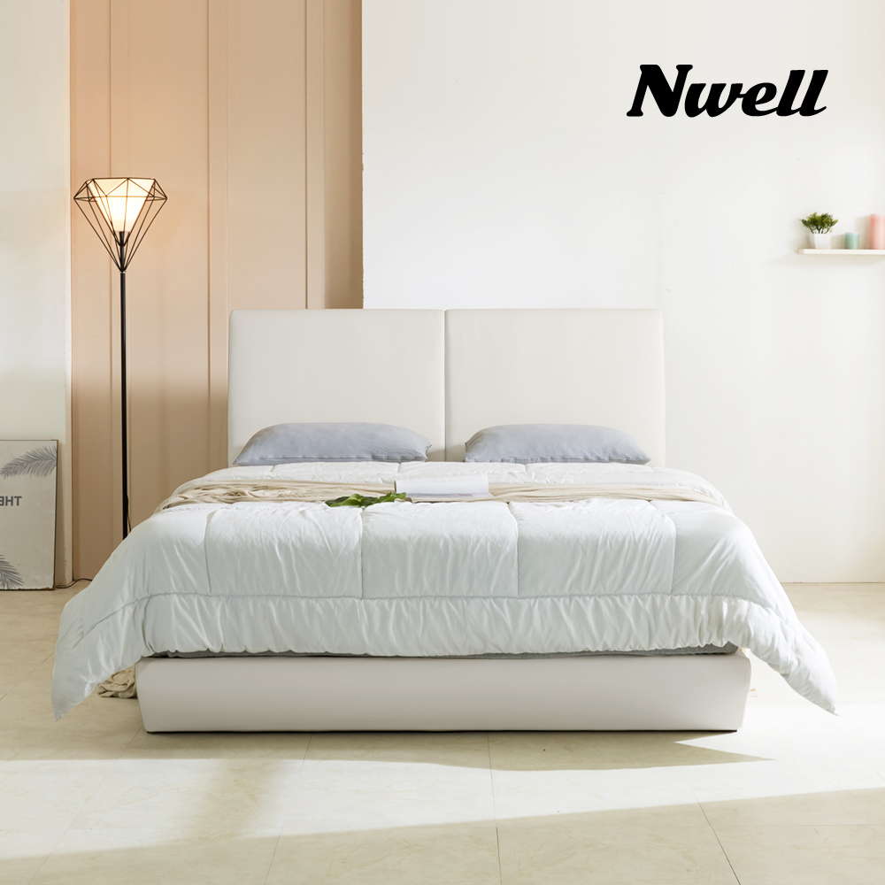 느웰베드 메이즈 평상형 가죽 침대 프레임, 베이지 452,000원