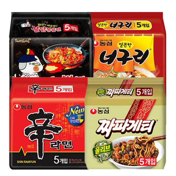 봉지라면 혼합 20 (신라면5+짜파게티5+너구리5+불닭볶음면5) 22,000원