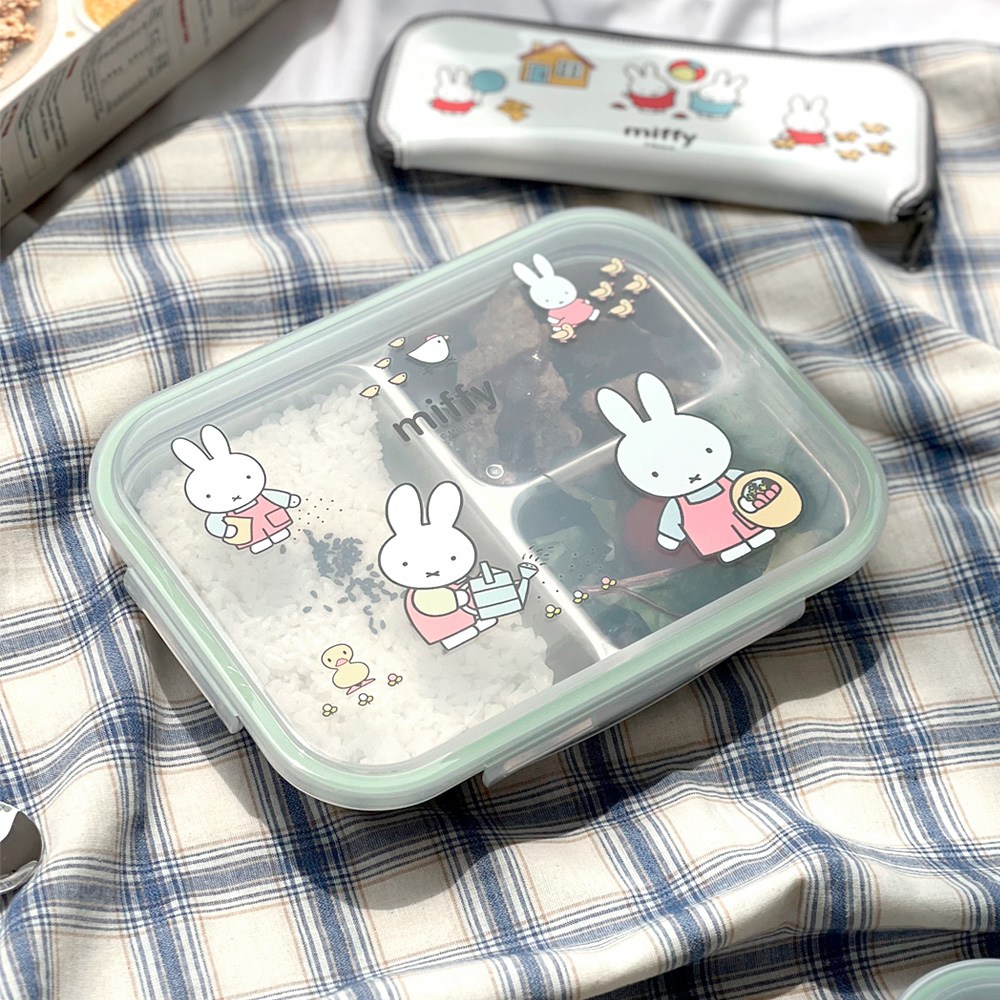 미피 캐릭터 어린이집 스텐304 3구 식판 토핑이유식 아기스텐식판 뚜껑있는 유아식판 3칸 도시락 이유식 유치원 배식판 16,900원