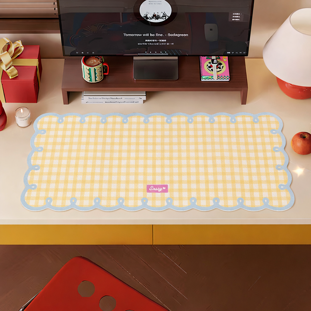 가든랩 논슬립 방수 레트로 데스크 장패드 데스크테리어, 옐로우블루 16,000원