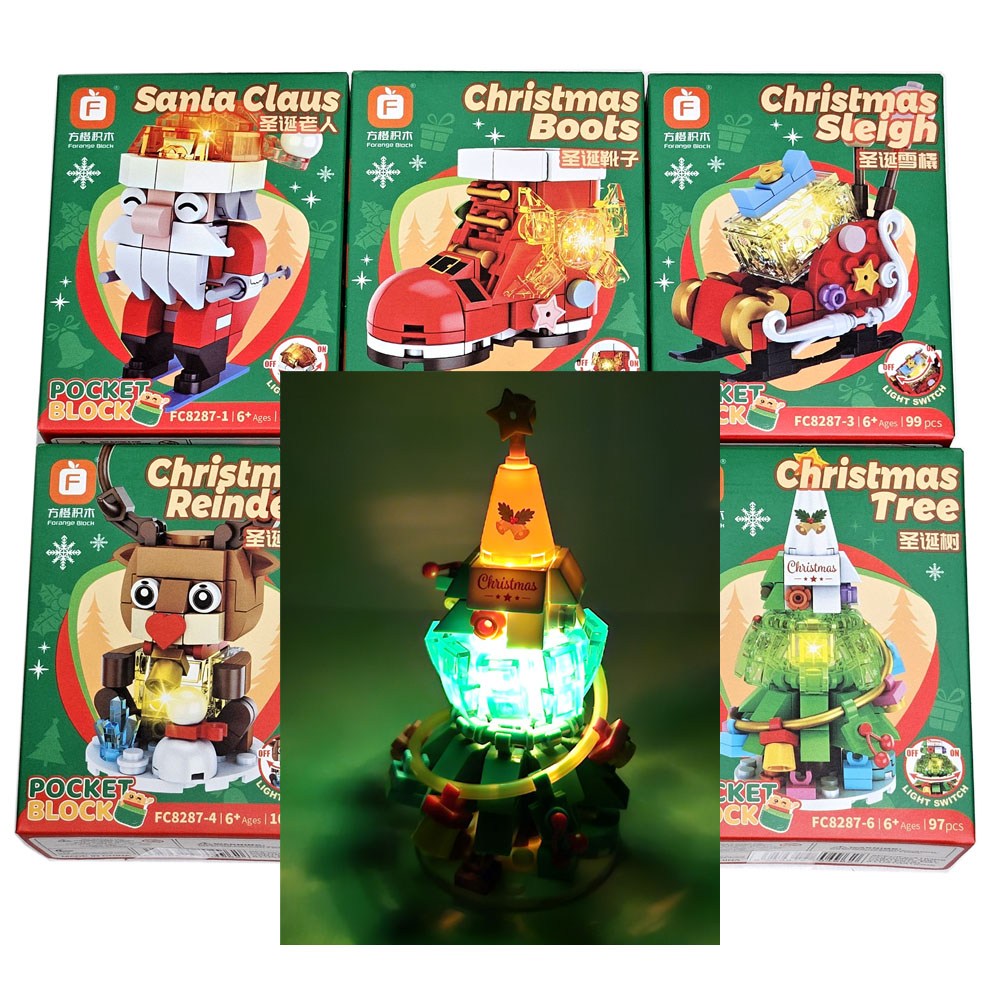 크리스마스LED블럭 6종세트/ 산타인형 학습놀이완구 생일 어린이선물 성탄장식 인테리어소품 트리장식 35,000원
