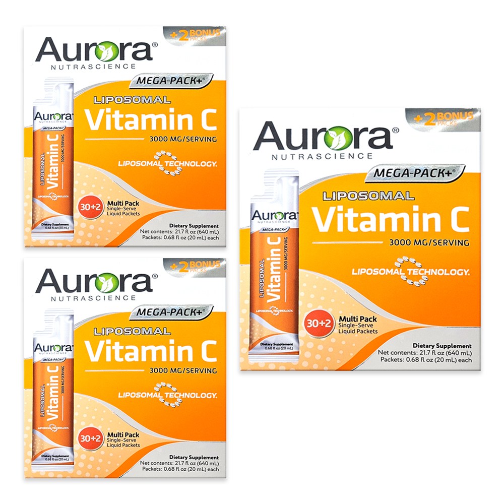 오로라 리포조말 메가팩플러스 비타민C 3000mg 32포 리포좀 고함량 비타민씨 메가도스, 96개, 20ml 210,500원