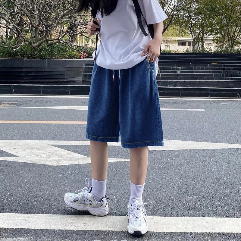 패션파트너 남여공용 데님 청 반바지 버뮤다 와이드 5부 밴딩 팬츠 3color / 3size 18,900원