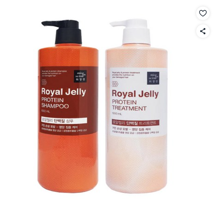 무료배송 미쟝센 로얄젤리 단백질(샴푸+트리트먼트)1000ml 16,750원