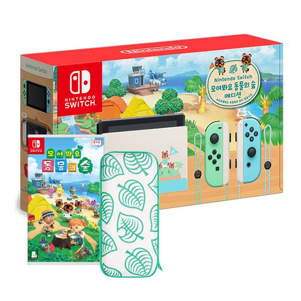 [닌텐도 스위치] 동물의 숲 에디션+게임+파우치+보호필름+실리콘커버, 닌텐도 스위치 동숲+게임+파우치+보호필름+실리콘커버 500,000원
