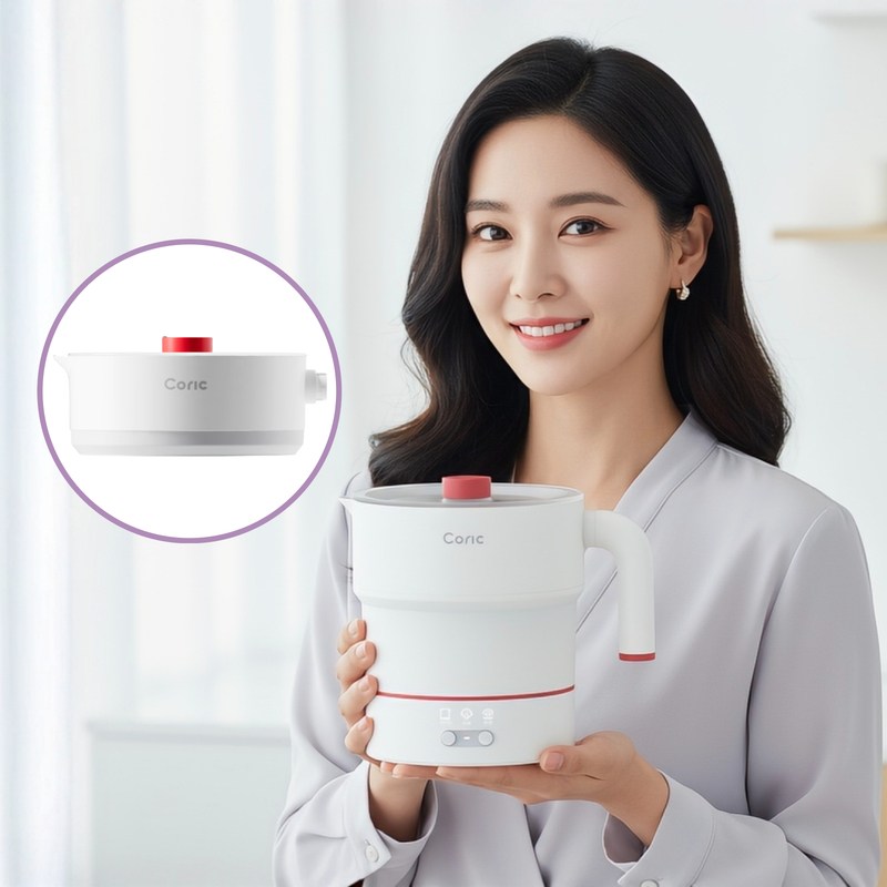 코릭 접이식 멀티쿠커 전기 포트 여행용 휴대용 접이식 티 분유 주전자 커피 미니 차박 66,250원