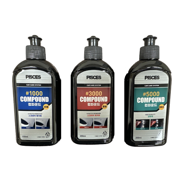 파이씨스통상 흠집제거 3종셋트 컴파운드 1000방+3000방+5000방 광택코팅제 무료배송 14,260원