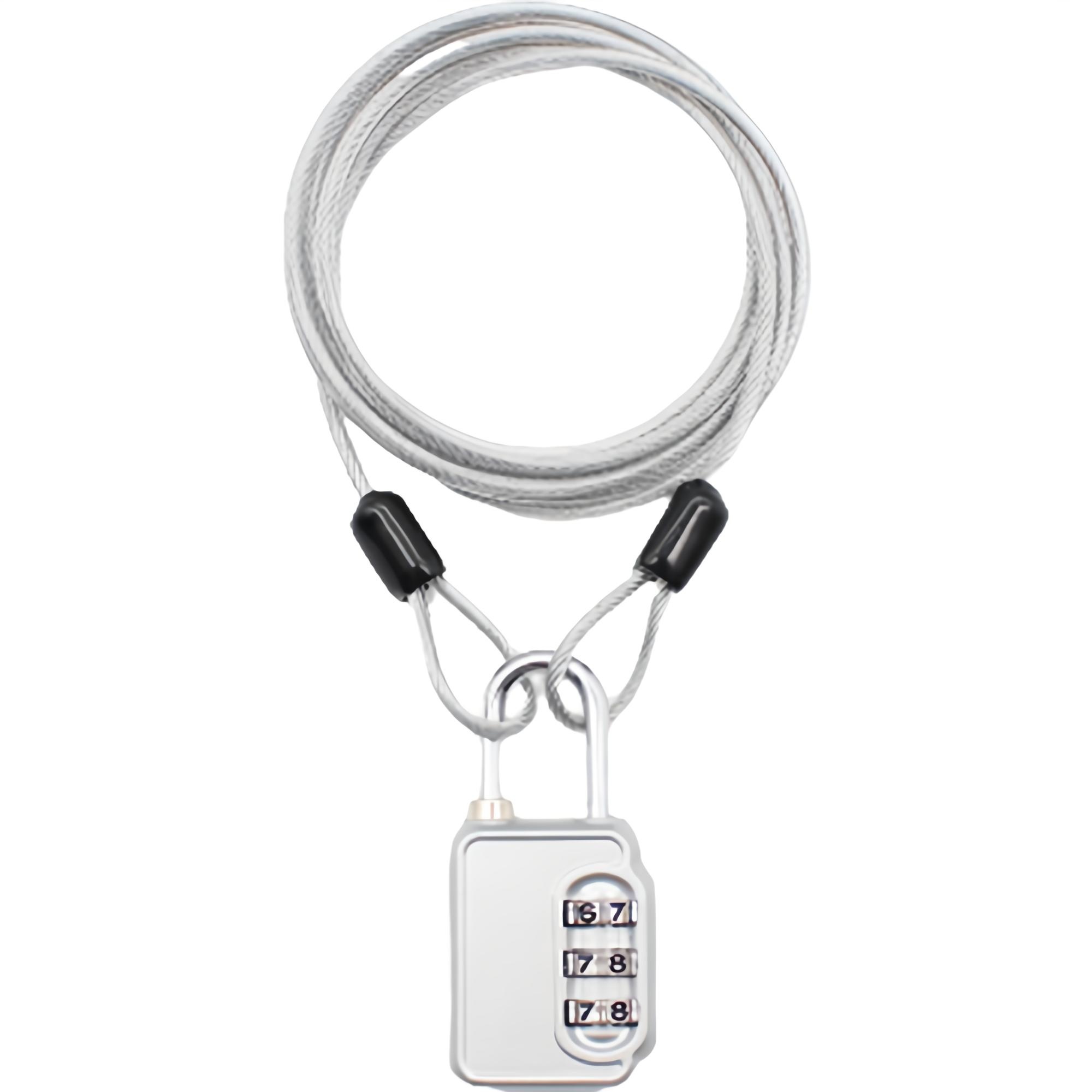 트래블큐브 스테인레스 코팅케이블 1.5m + 3다이얼 자물쇠 실버 세트 6,460원