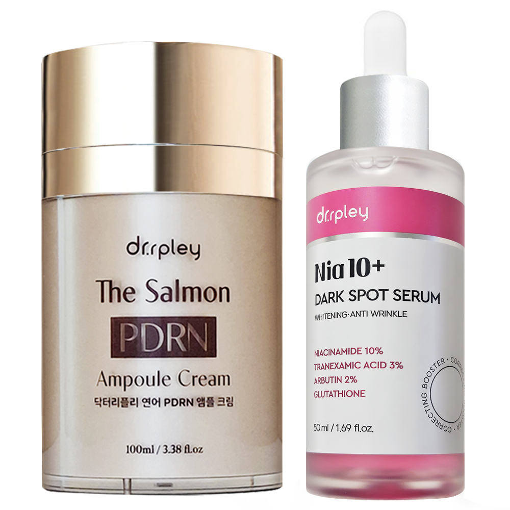 미백관리 2종 세트 연어 PDRN 앰플크림 나이아10플러스 다크 스팟 세럼 Dr.rpley The Salmon PDRN Ampoule Cream Nia10+ Dark Serum, 1세트 67,000원