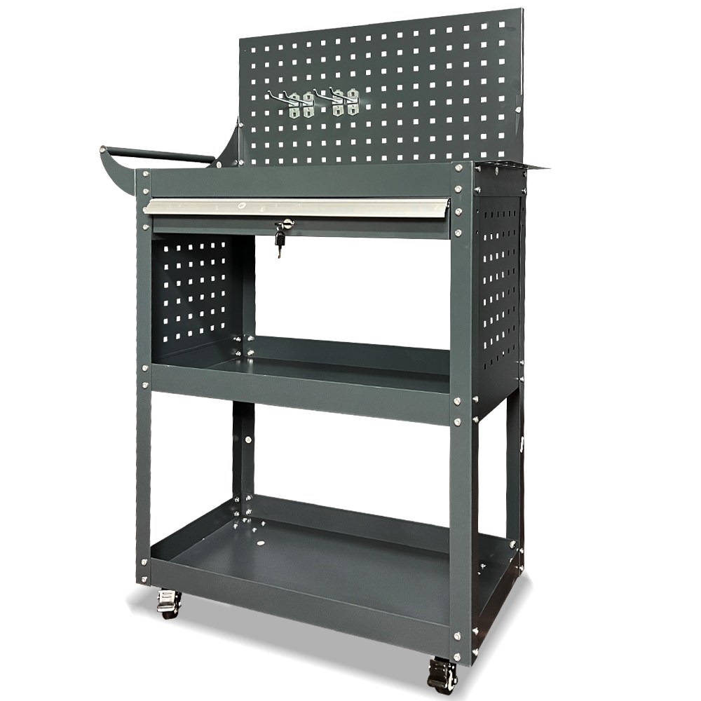 이동식 공구함 3단 공구다이 작업대 철제 공구카트 작업선반 높이 90cm 74,320원