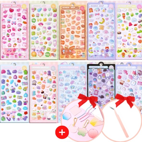 페이지샵 DIY 다꾸 폰꾸 3D 입체스티커 10종세트 +고급핀셋포함 7,700원