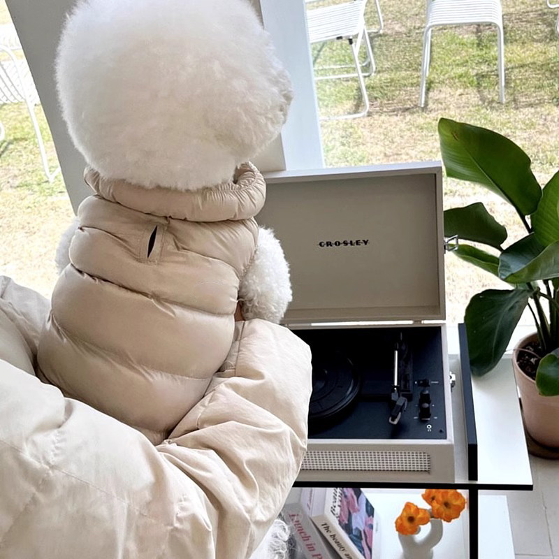 비비독 겨울 패딩조끼 강아지 패딩 하네스 겨울옷 기모안감, 1개, 베이지 13,900원