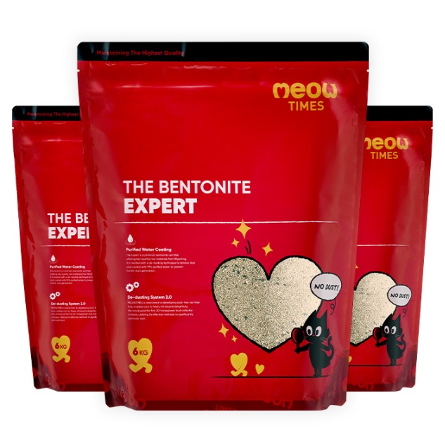 미우타임즈 더 벤토나이트 엑스퍼트 고양이모래, 6kg, 3개, 무향 66,200원