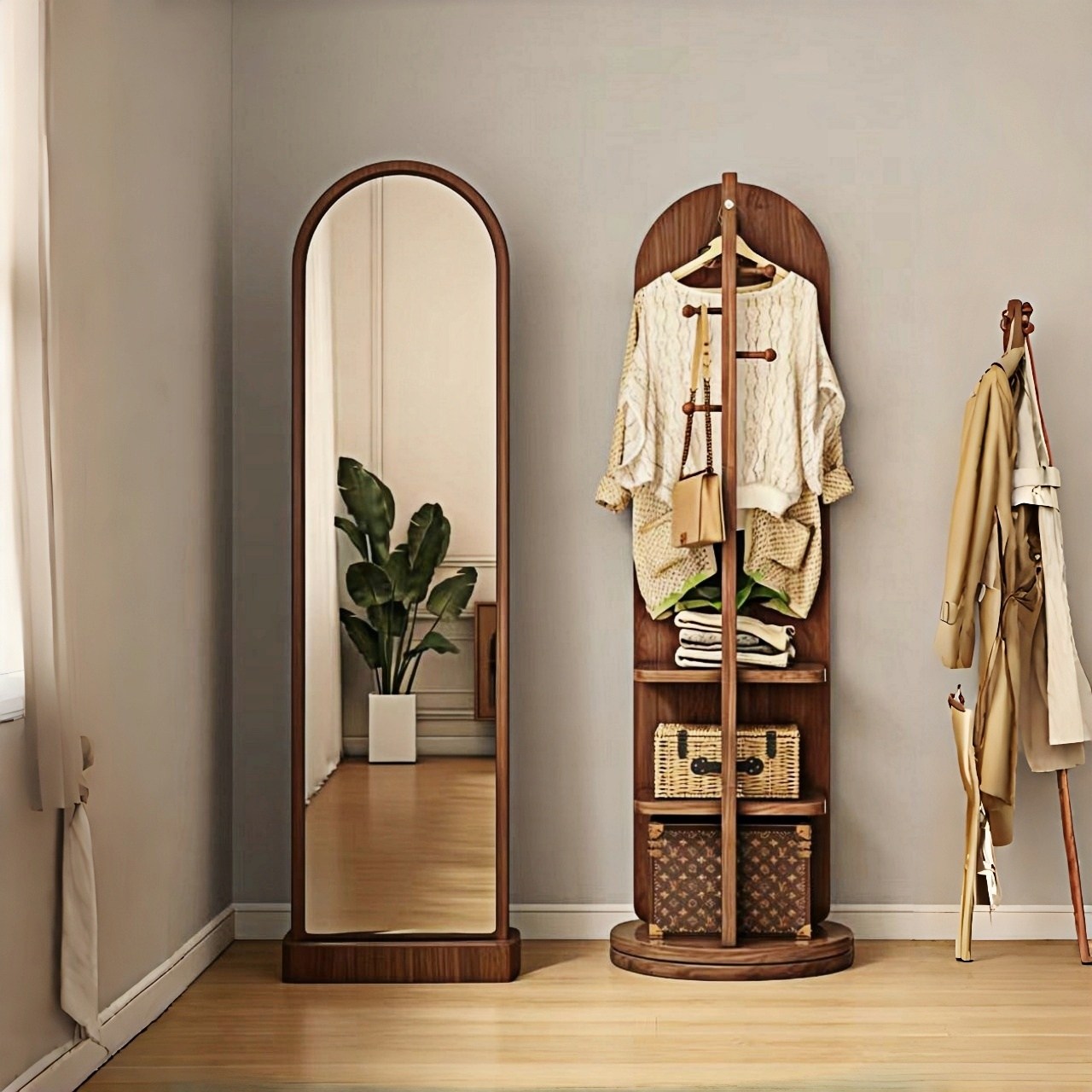 YAPOGI 회전식 전신거울행거 360도 회전 스탠드거울 가능 다용도 거울행거 행거 전신거울 82,500원