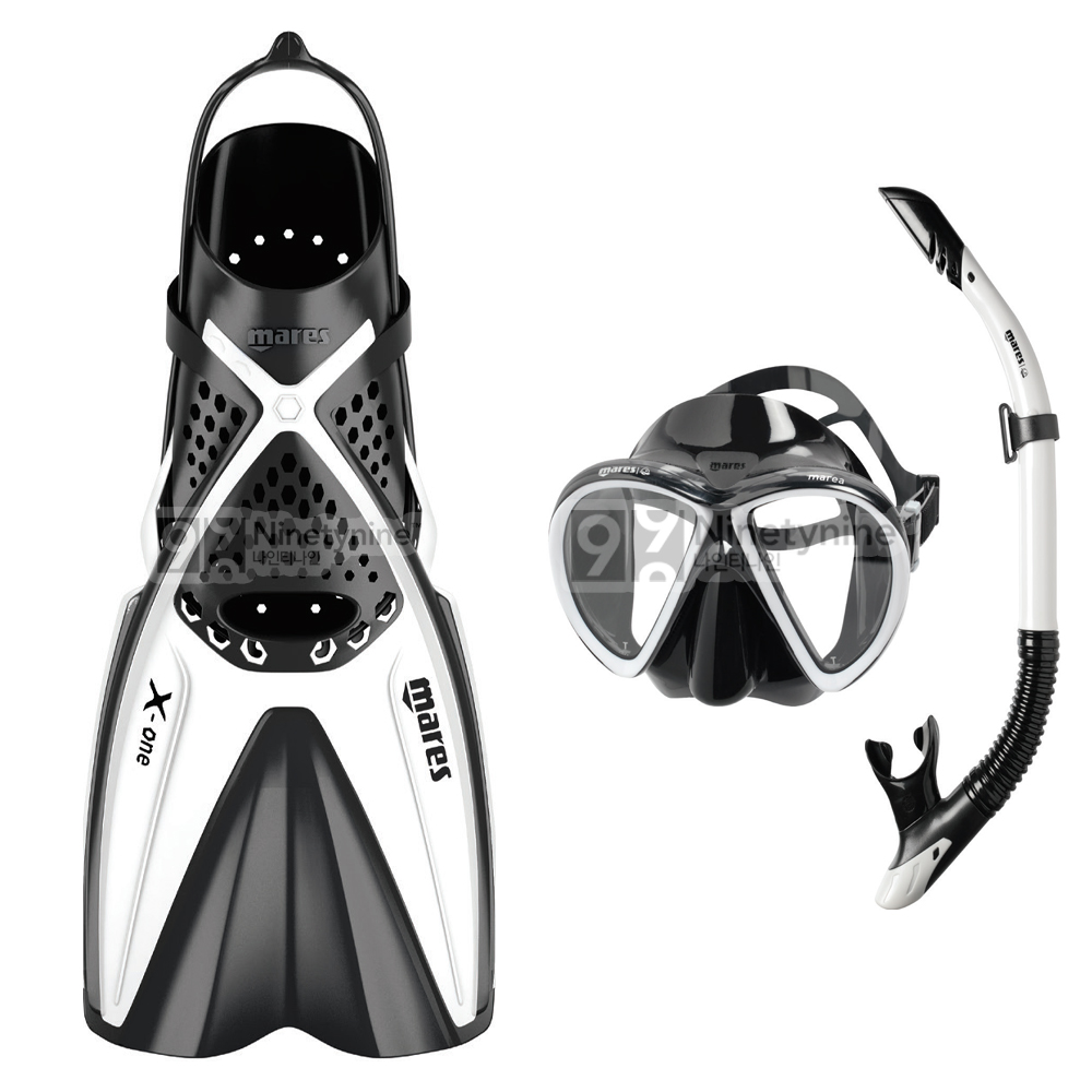 성인 마레스 엑스원 세트 스노클링 마스크 물안경 잠수경 오리발 물놀이세트 103,500원