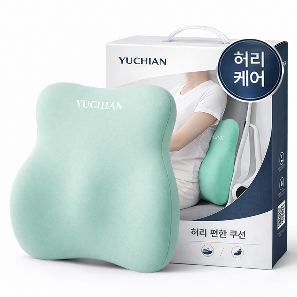 핫쏘잇 허리 압력분산 메모리폼 등받이쿠션, 민트 15,000원