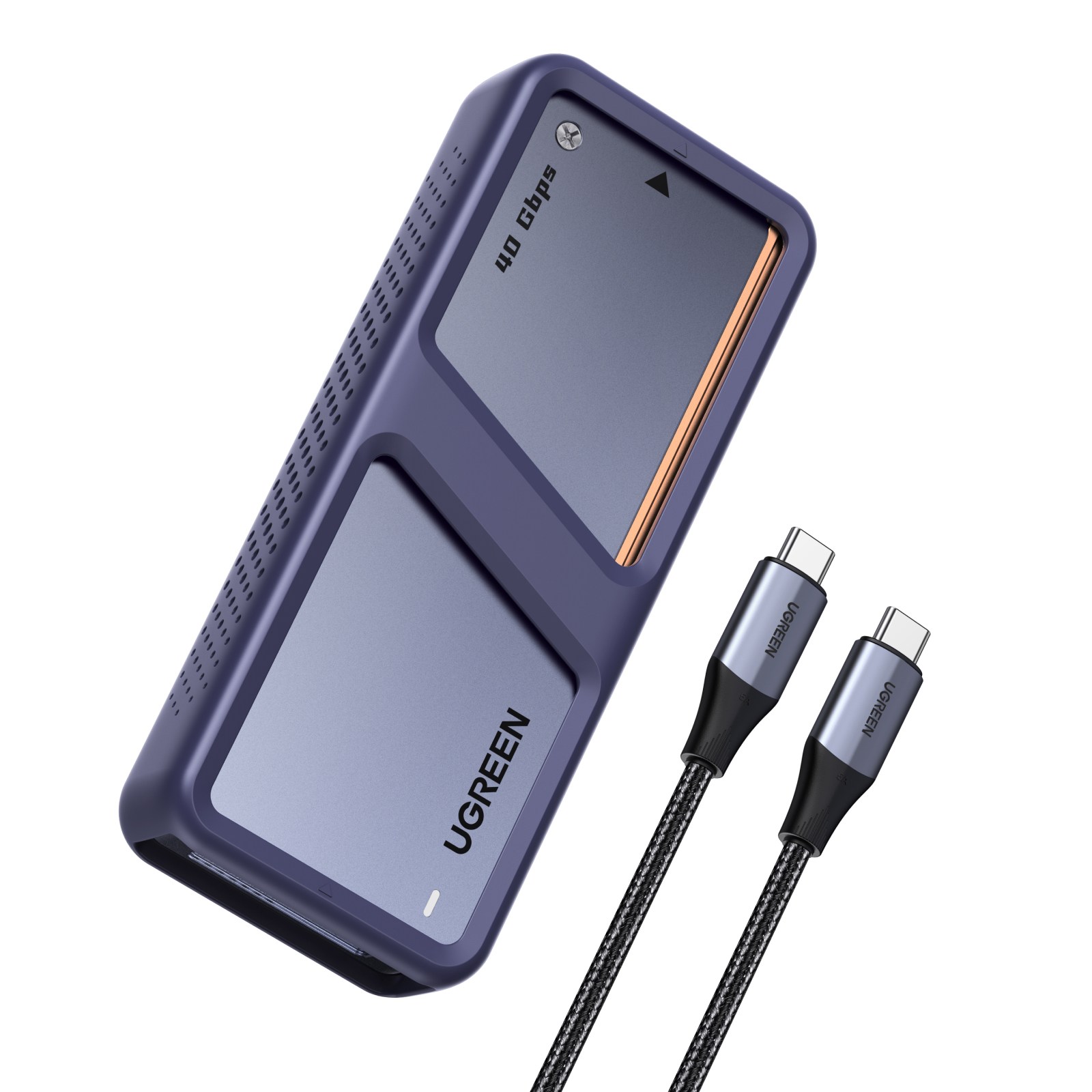 UGREEN 유그린 40Gbps M.2 NVMe SSD 외장하드 케이스 듀얼 칩셋 인텔 및 RTL9210 탑재 쿨링 팬 장착 썬더볼트 4/3 USB4 2280 지원한 SSD, 1개, D703 161,000원