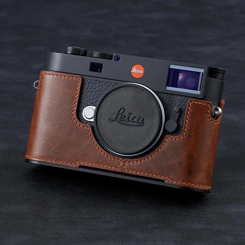 Roadfisher 빈티지 진짜 가죽 카메라 가방 보호 케이스 커버 베이스 그립 핸들 Leica M11 용 204,600원