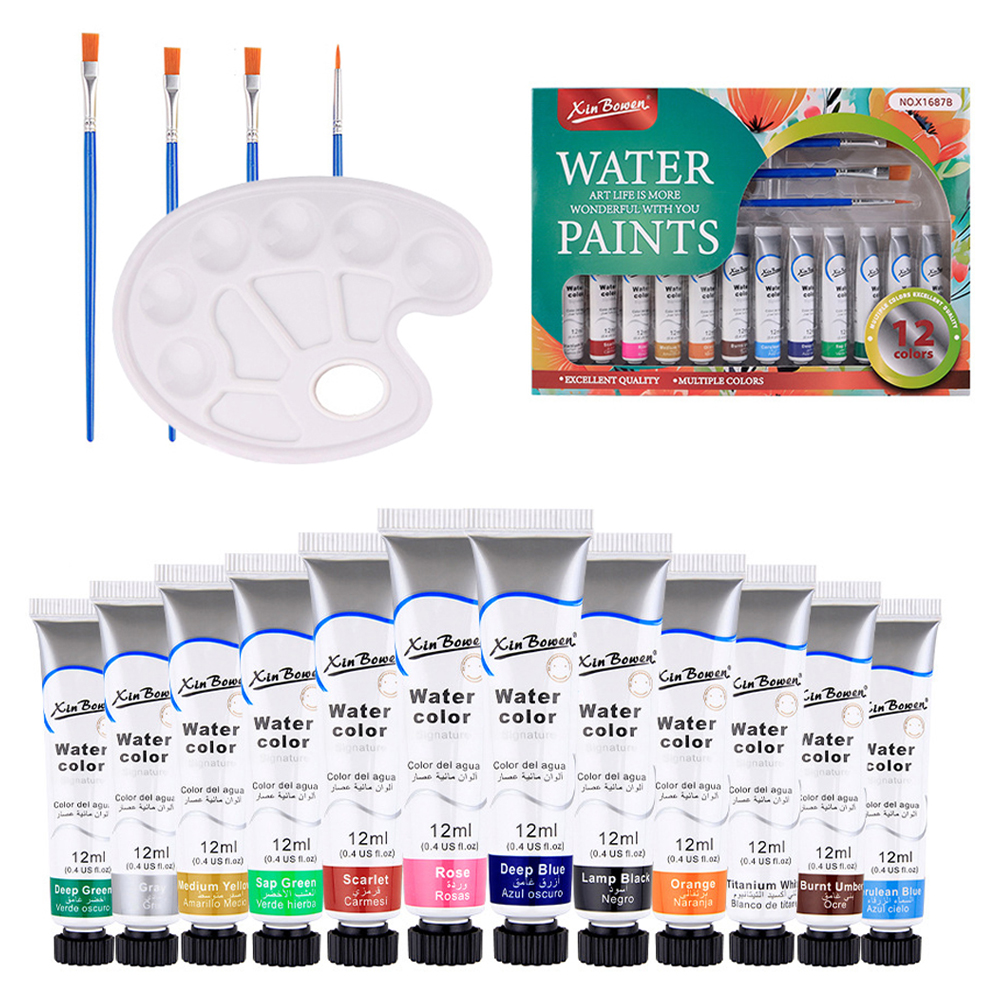 신보웬 수채화 물감 12ml + 팔레트 + 붓 세트 7,700원