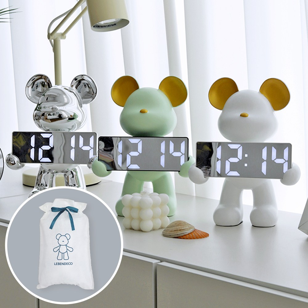 모던 심플 감성 인테리어 장식 곰 LED 디지털 알람 탁상시계 54,800원