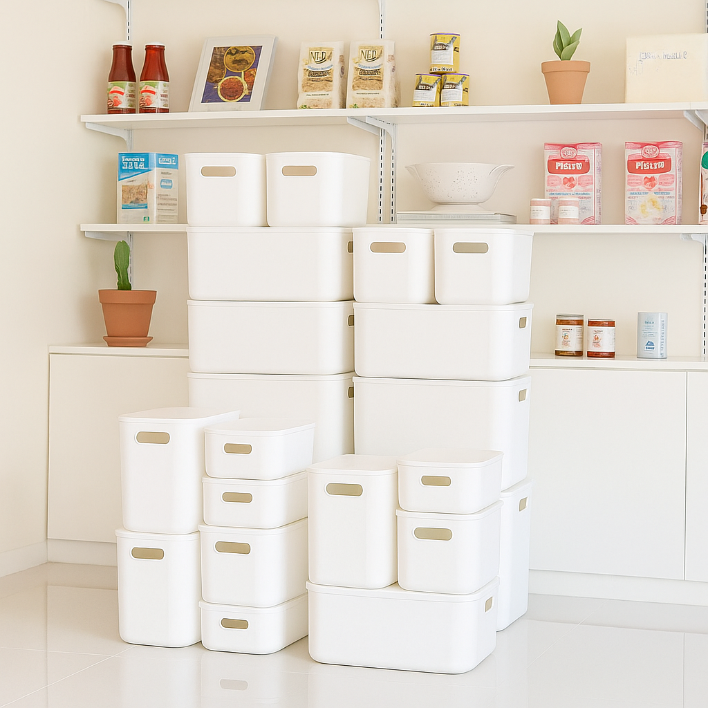 모던 팬트리 수납함 뚜껑형, 4개, 버터 16,900원