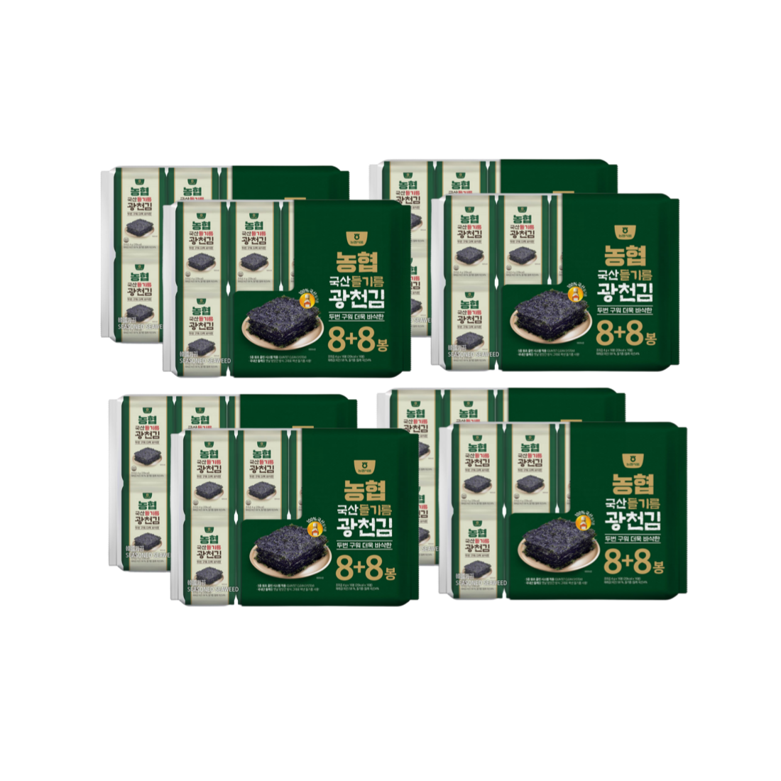 농협 두번 구워 고소한 국산들기름 광천김, 4g, 128개 52,000원