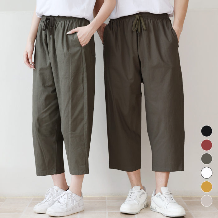 텐클로 남녀공용 빅사이즈(26-46인치까지) 배기 린넨 스판 밴딩 바지 TC-408 24,800원