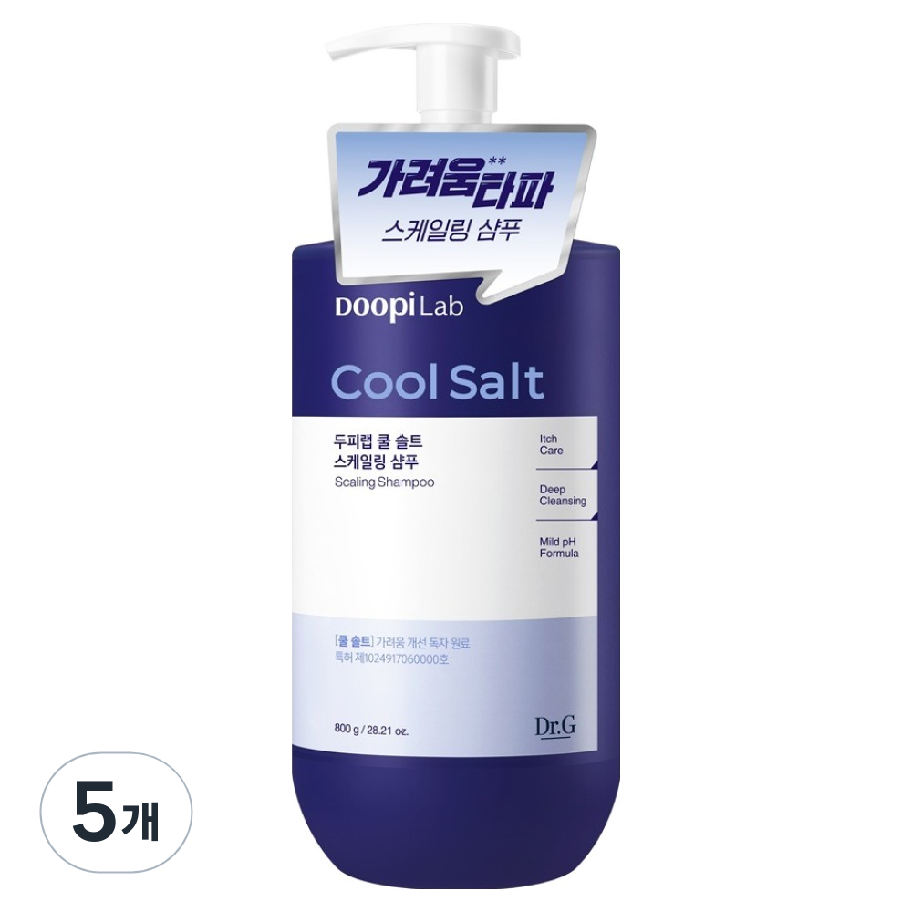 닥터지 두피랩 쿨 솔트 스케일링 기능성 샴푸, 800g, 5개 95,000원