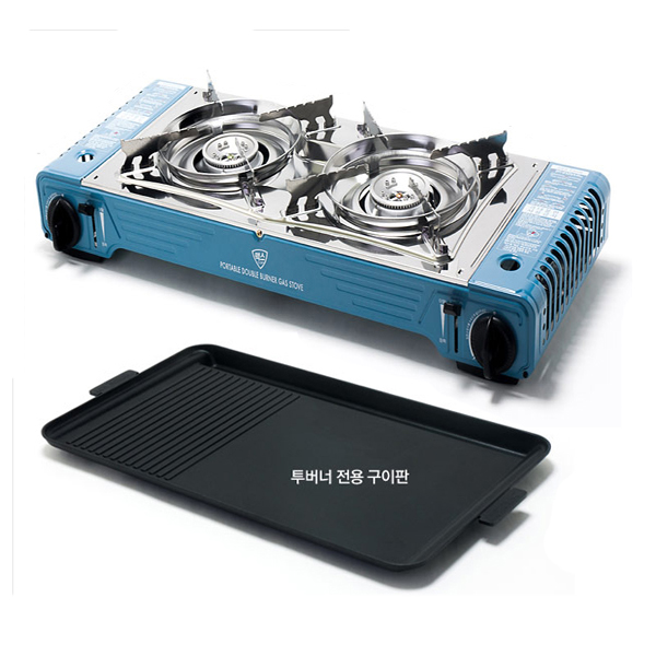 맥스 투버너 휴대용 캠핑 2구 고화력 가스 버너 불판 포함 부르스타, 혼합색상, 1세트 74,500원