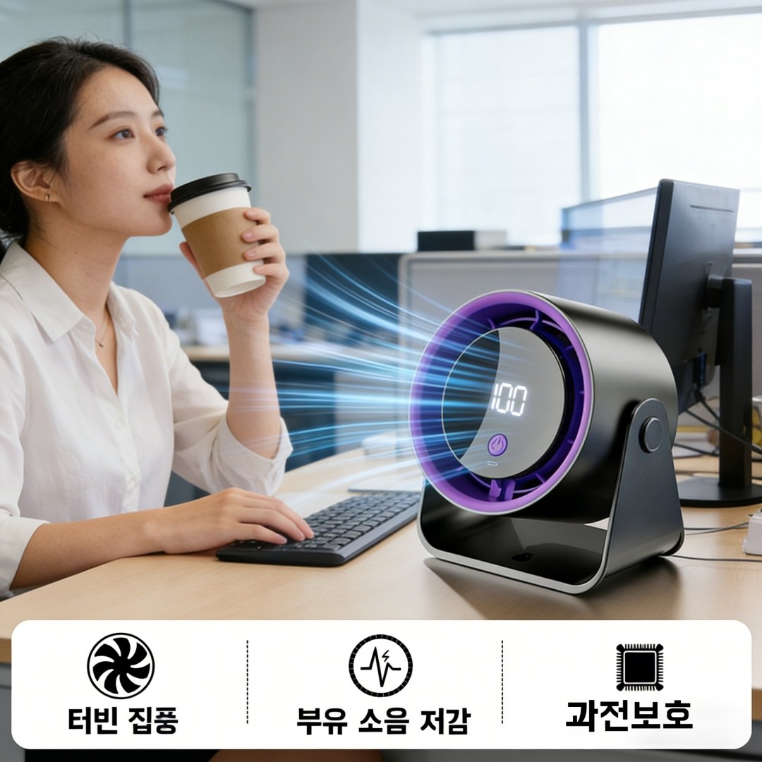 Dli무선 무소음 탁상용 선풍기 미니 선풍기 100단 풍속 스톰 터보, 회색, FS-22 34,000원