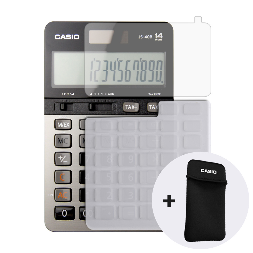 카시오 계산기 JS-40B +전용구성품(파우치+키스킨+보호필름), 화이트 59,700원