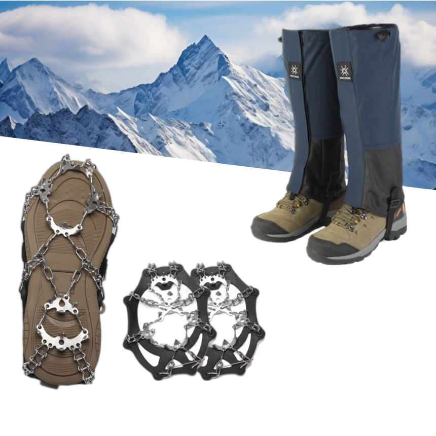 등산 스텐 체인 아이젠 + 방수 롱 스패츠 발토시 세트 25,990원