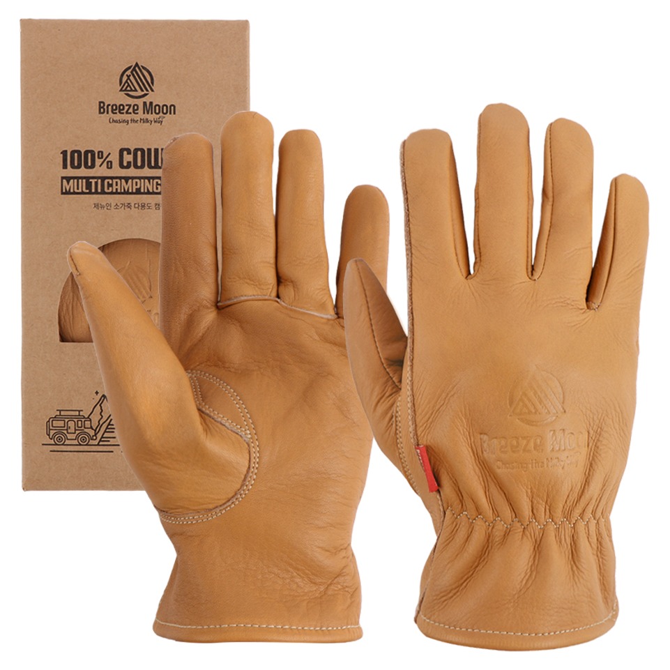 브리즈문 제뉴인 레더 소가죽 캠핑 아웃도어 바베큐 화로대 장갑 양손착용 세트 탄 베이지 19,250원
