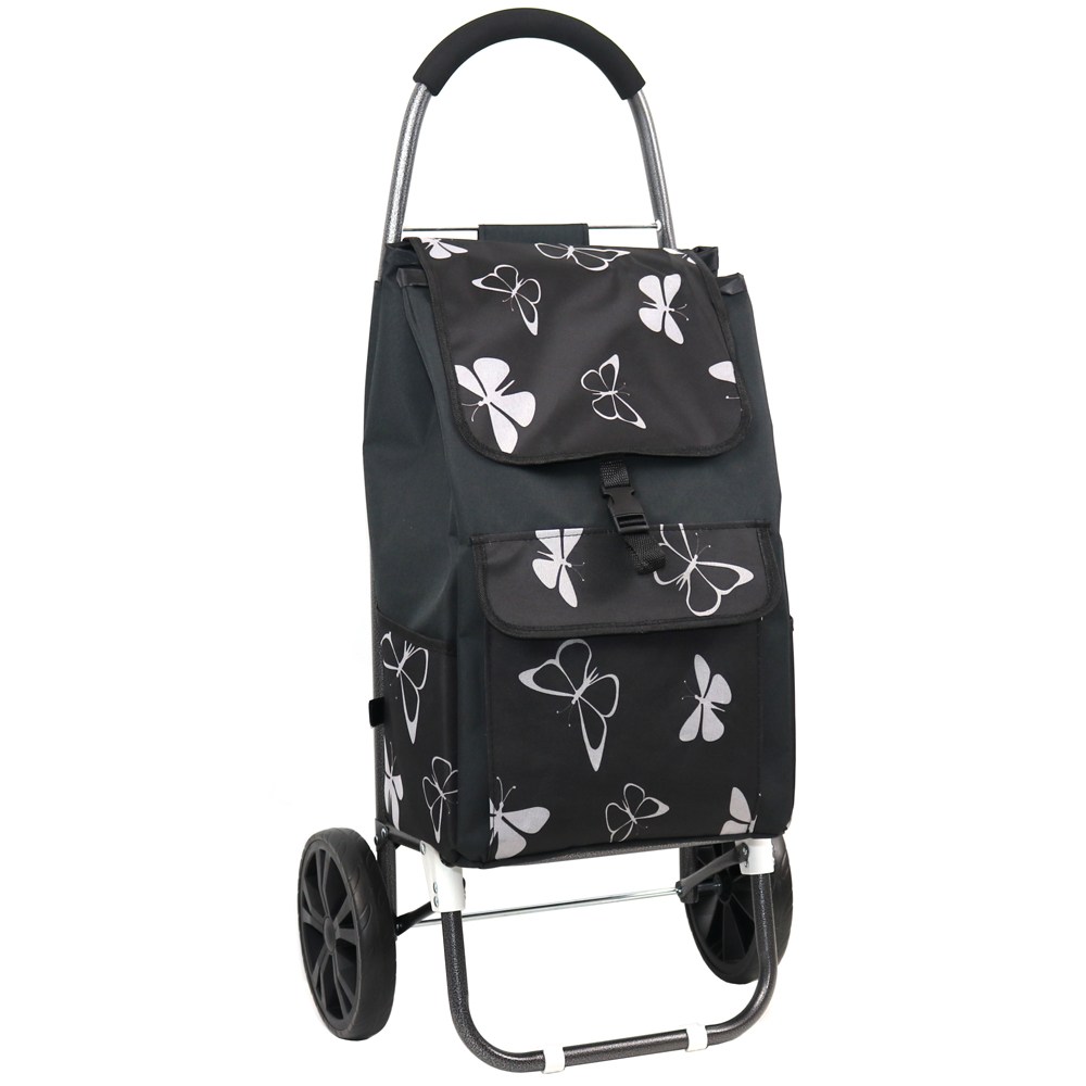 렌켄 접이식 쇼핑카트 바퀴달린 장바구니 캐리어, 1개, 2. 버터플라이 쇼핑카트 (블랙) 25,900원