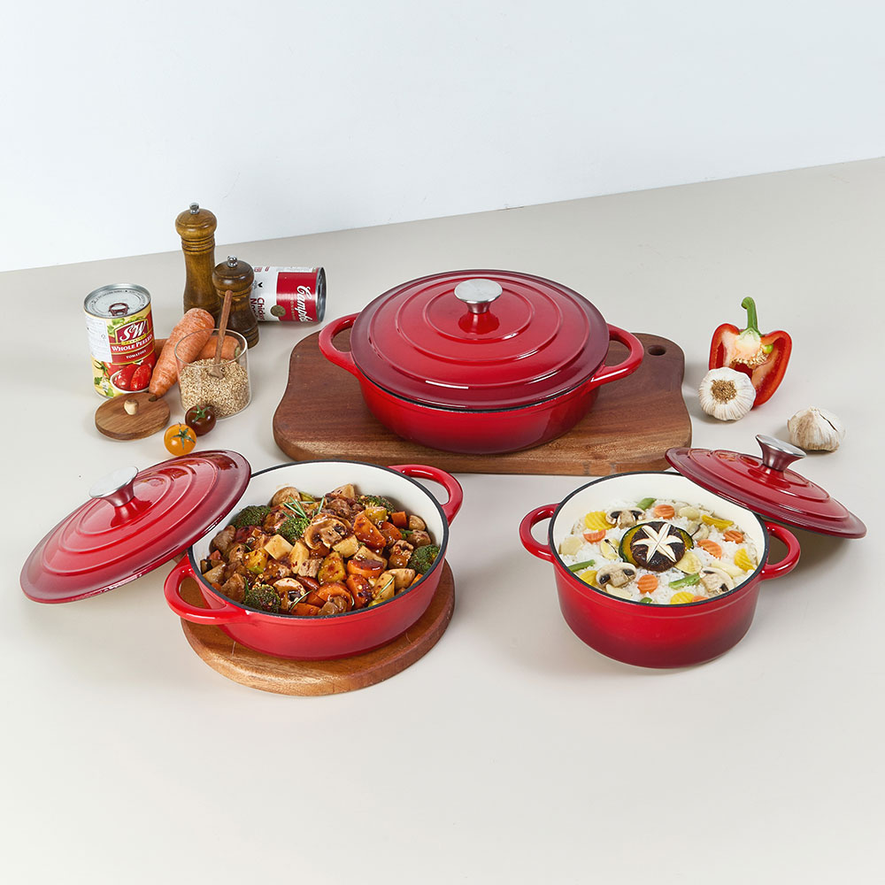 IH인덕션 에나멜 무쇠 주물냄비 무수분 요리 캠핑 냄비, 1개, 레드, 20cm 27,900원