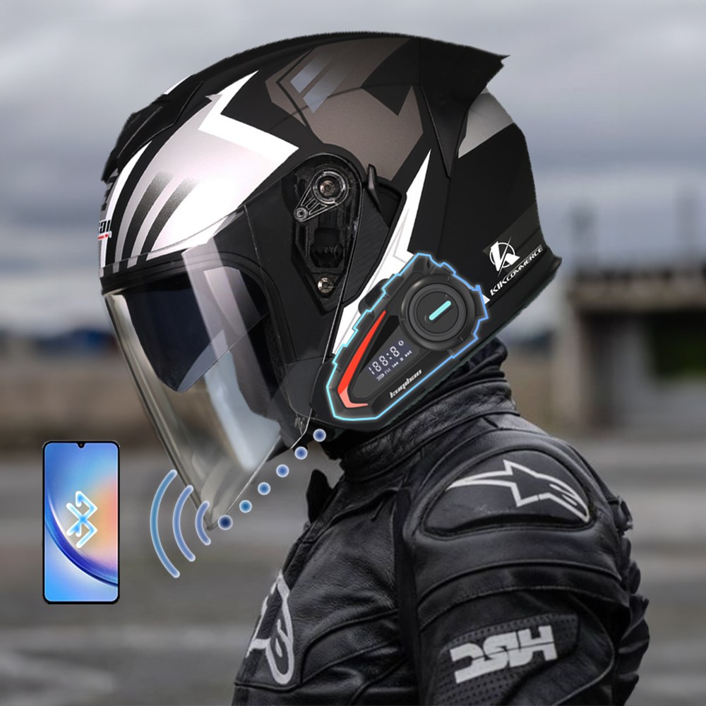 킥커머스 오픈페이스 K20 블루투스 오토바이헬멧, 콜라보블랙 119,100원