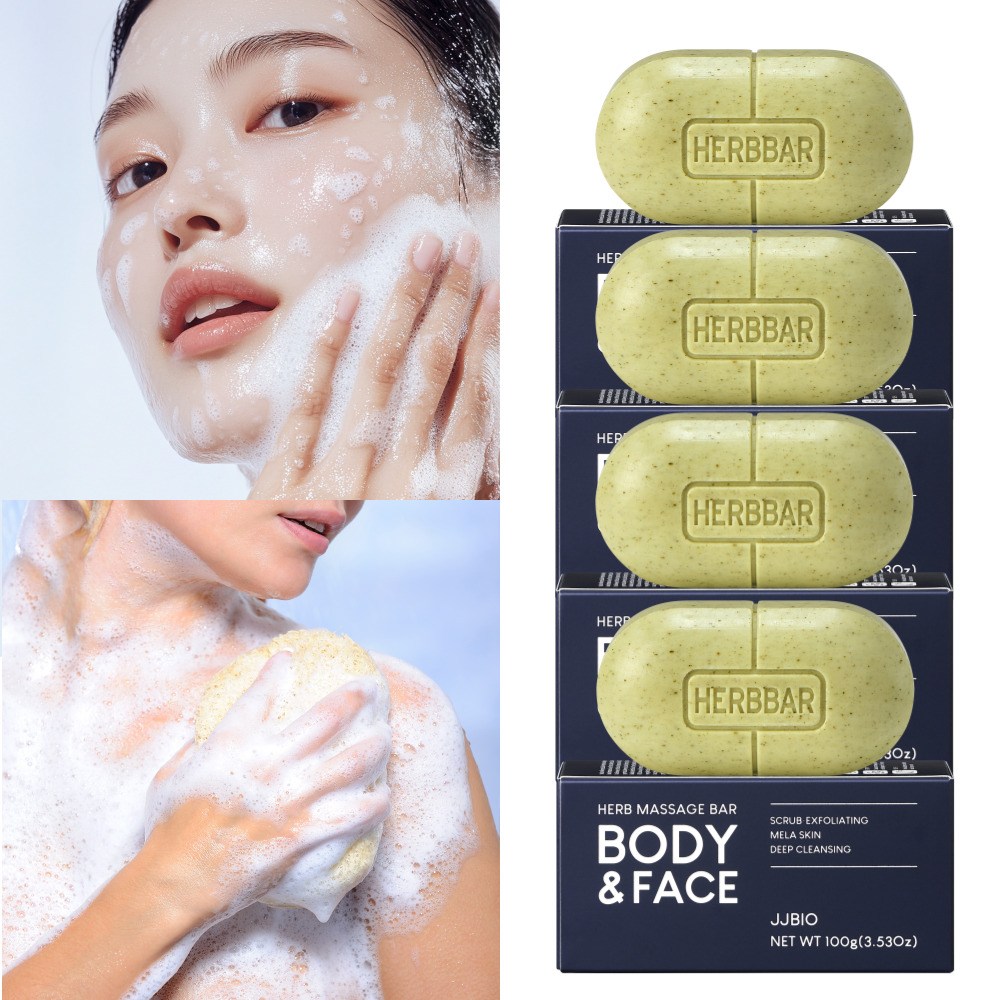 허브마사지바 올인원 항균 각질 잡티 사춘기 좁쌀 여드름 모낭염 피부 진정 땀냄새 부모님 노인 목욕 몸 냄새 체취 제거 세안 세수 바디워시 비누, 100g, 4개입 55,560원