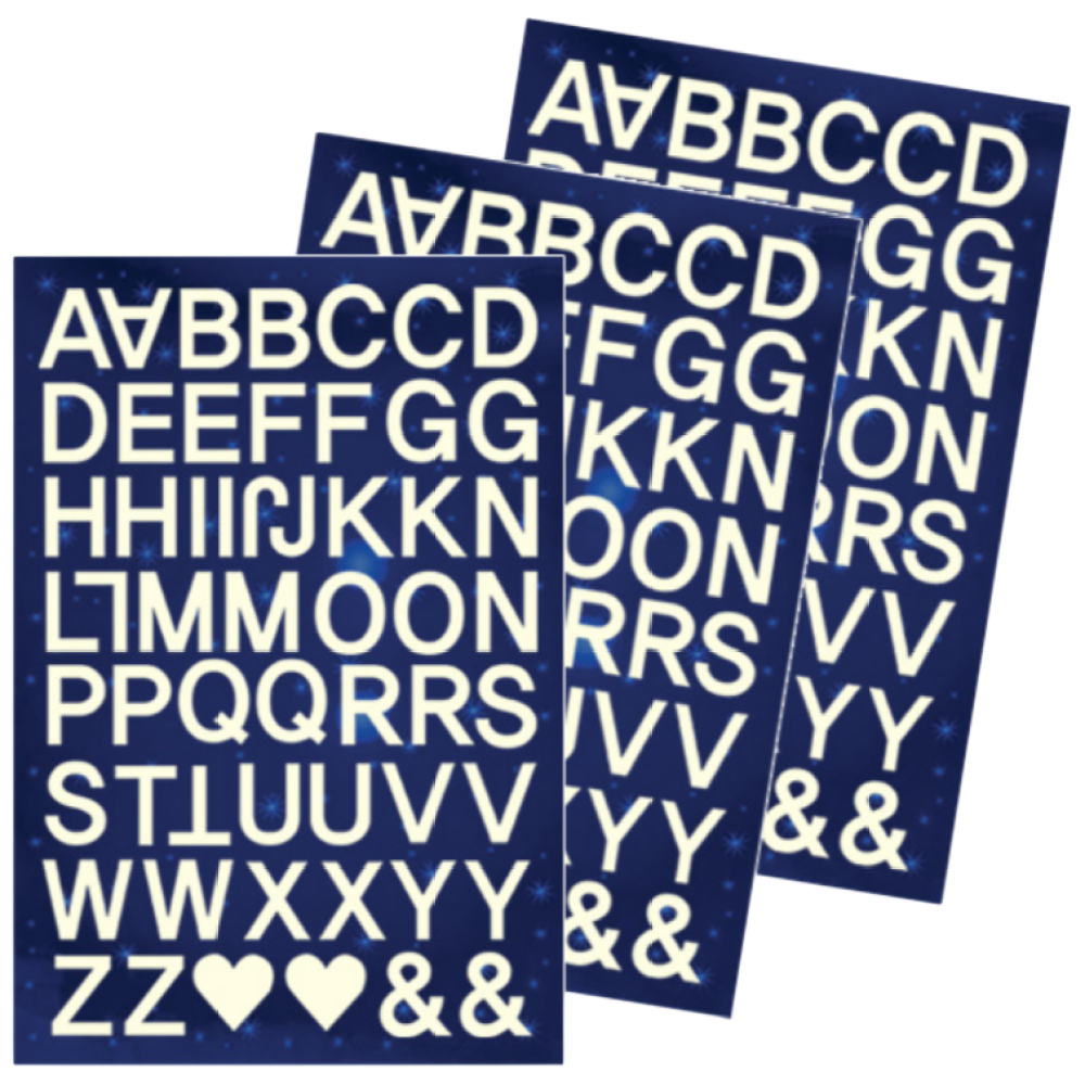 야광 알파벳 이니셜스티커 3set, 방꾸미기 소품꾸미기 11,900원