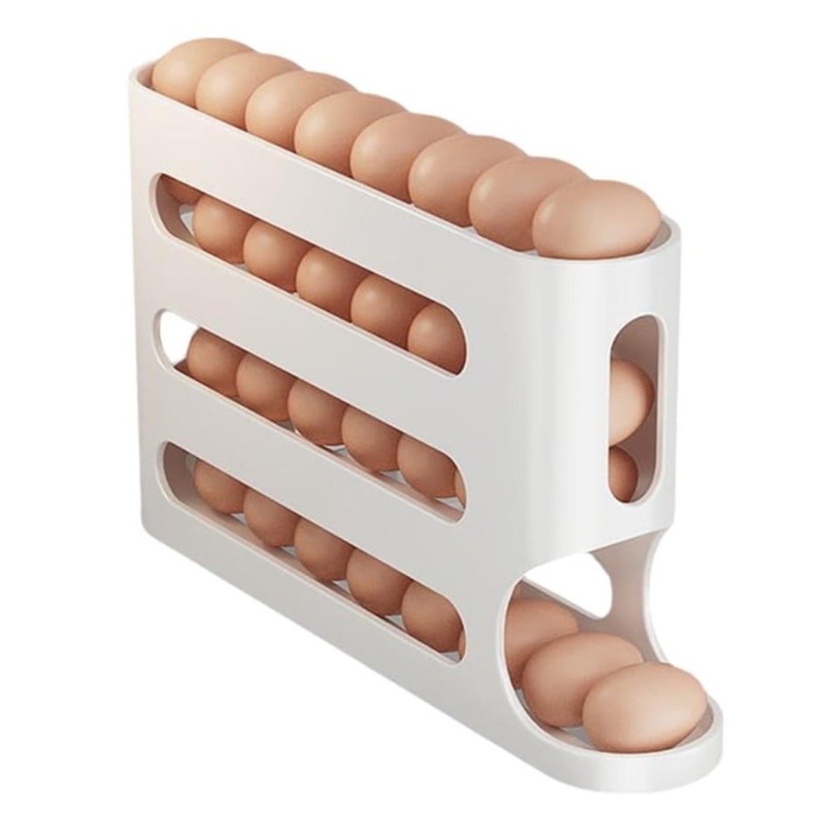 냉장고 계란 홀더, 자동 롤링 계란 홀더, 공간 절약형 자동 롤링 계란 디스펜서, 냉장고, 주방용 대용량 계란 정리기, 흰색, 1개 9,500원