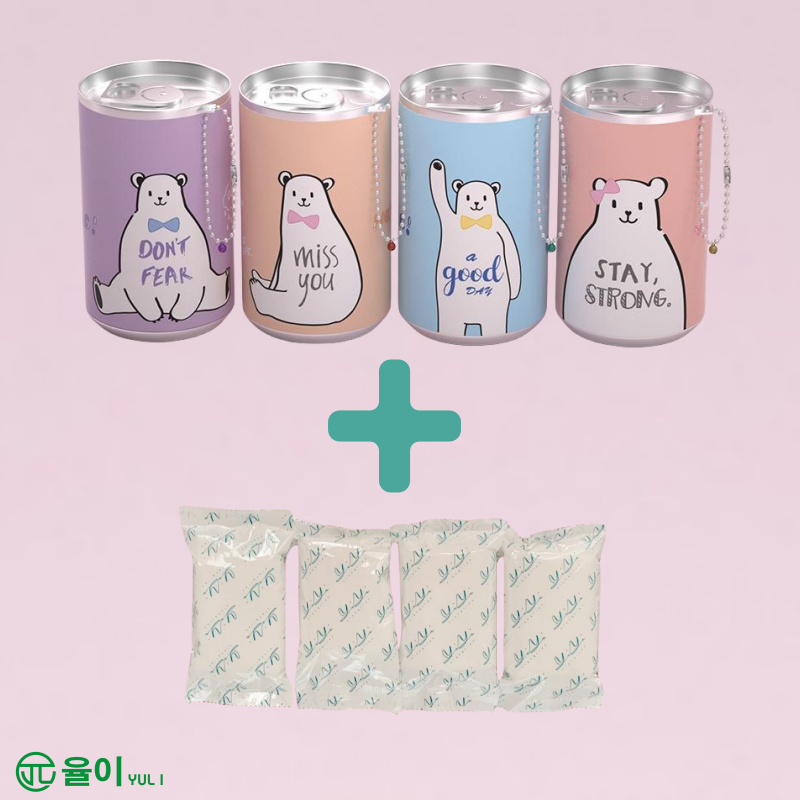 휴대용 캔 물티슈 야외 청소용 일회용 물티슈 만화 체인 귀여운 작은 종 30 매*4 13,900원