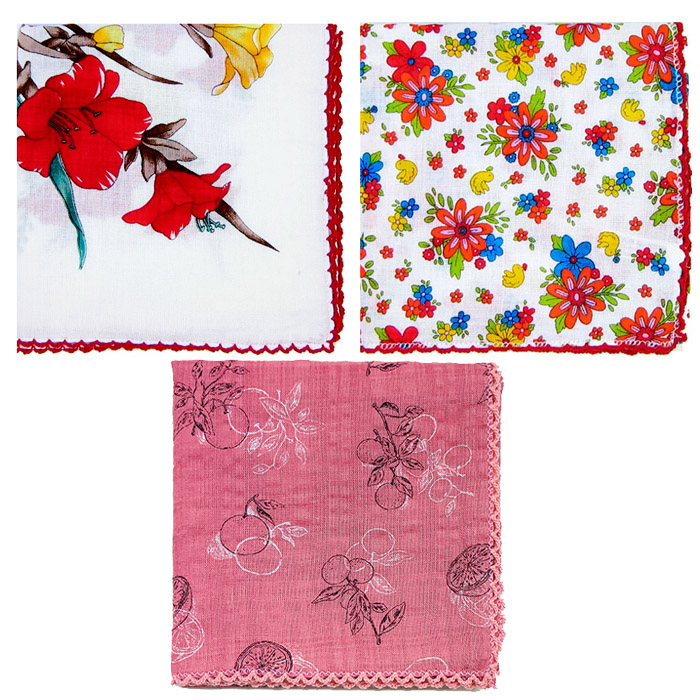 레이스 3매 세트 손수건 마리엔느 빅 사이즈 무릎덮개 여성 목 스카프 손수건 20,900원