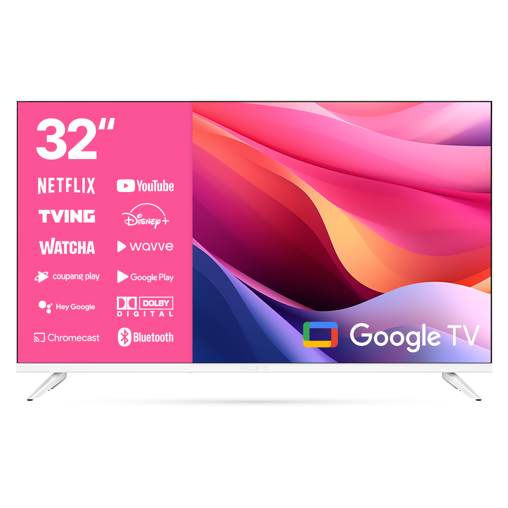 와이드뷰 HD 구글 스마트 TV, 81cm(32인치), GTWV320HD11, 스탠드형, 고객직접설치 194,000원