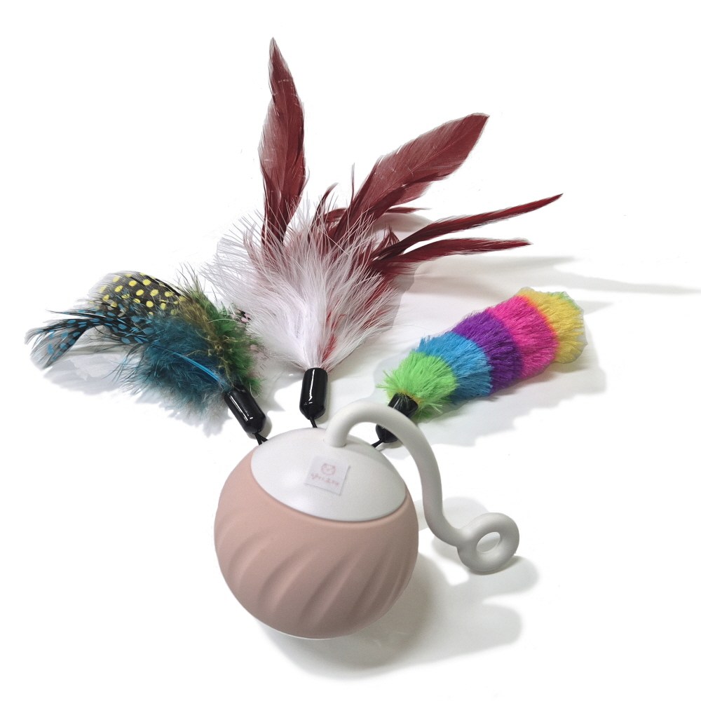 냥이묘해 고양이 자동 장난감 공 깃털 사냥놀이 움직이는 쥐 꼬리잡기 스마트 캣볼, 1개 17,700원