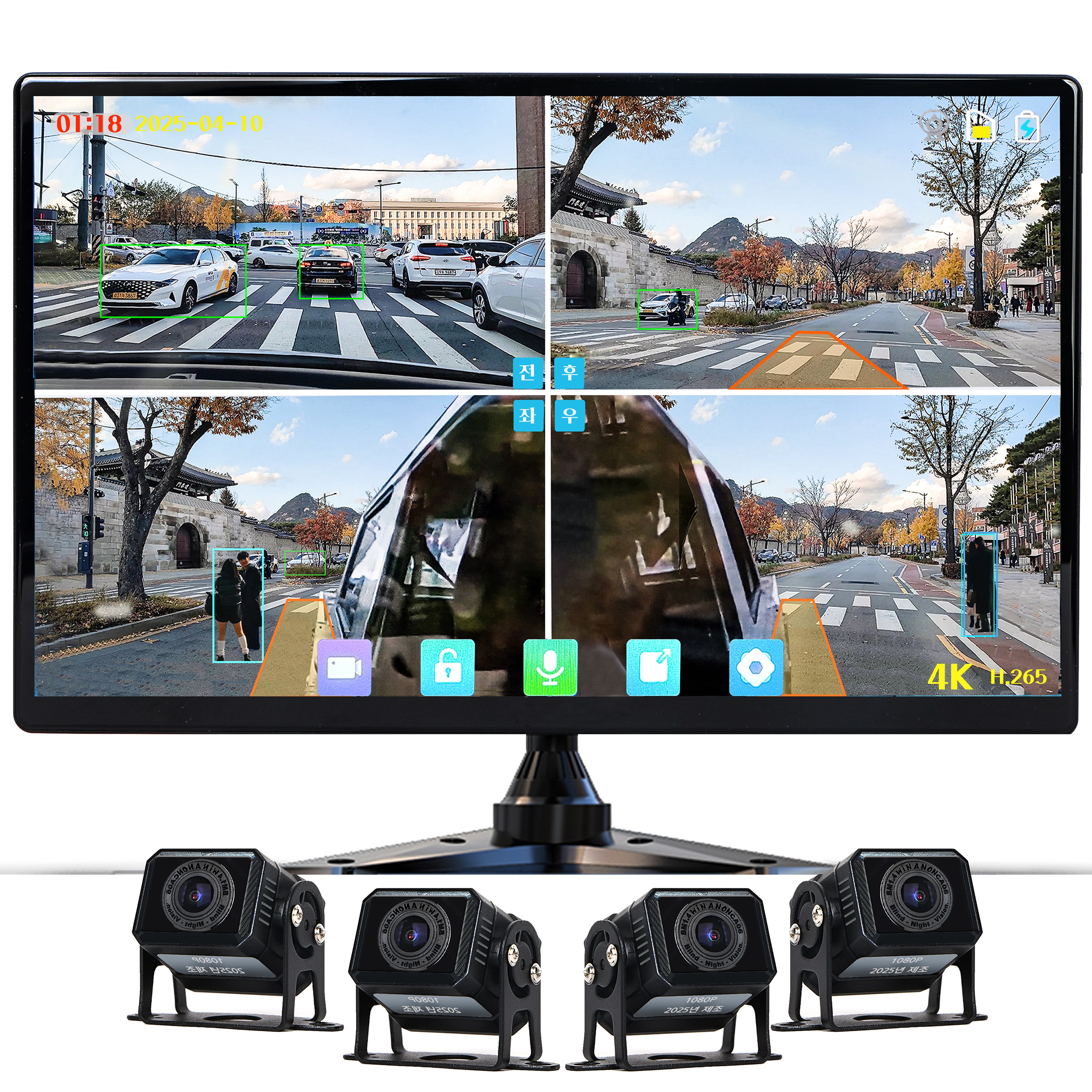 WINANON 4채널 터치 화물차 블랙박스 4K고화질 AI 생체인식 시스템 10.1인치 800만화소 1080P 128G 트럭 차량 풀세트 208,230원