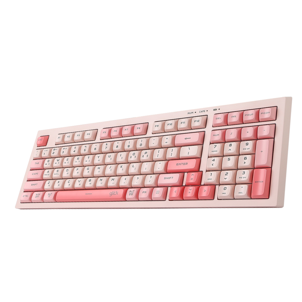 지클릭커 오피스프로 사일런스 M RGB 무소음 98키 무선 블루투스 키보드, CORAL Pink RC1, WK50, 제조사축 25,900원