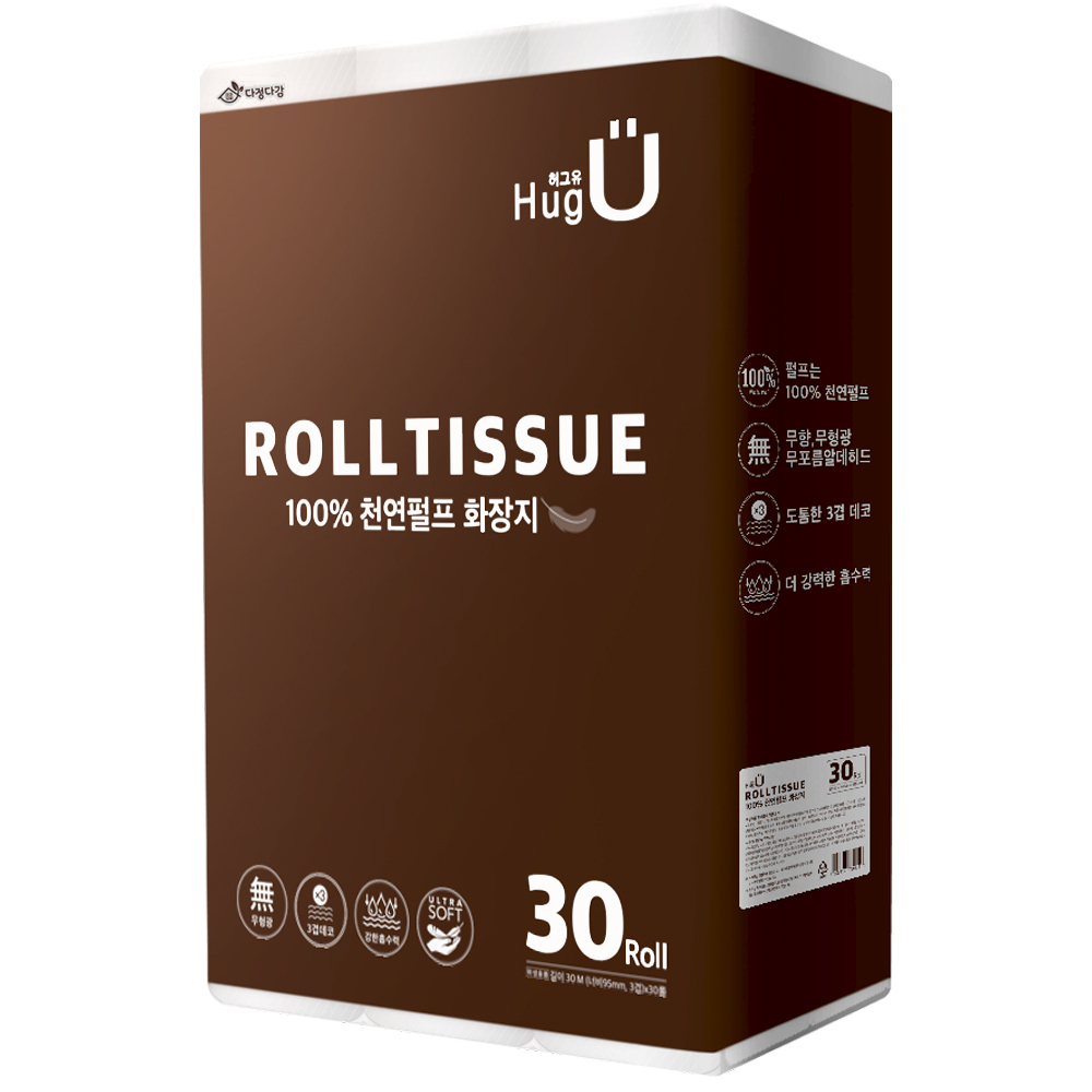 허그유 천연펄프 3겹 고급롤화장지 14,900원