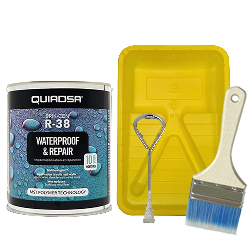 R38 바르는 실리콘 방수 페인트 베란다 샷시 내외벽 천장 옥상 바닥 지붕 보수 붓+노랑트레이 세트 46,000원