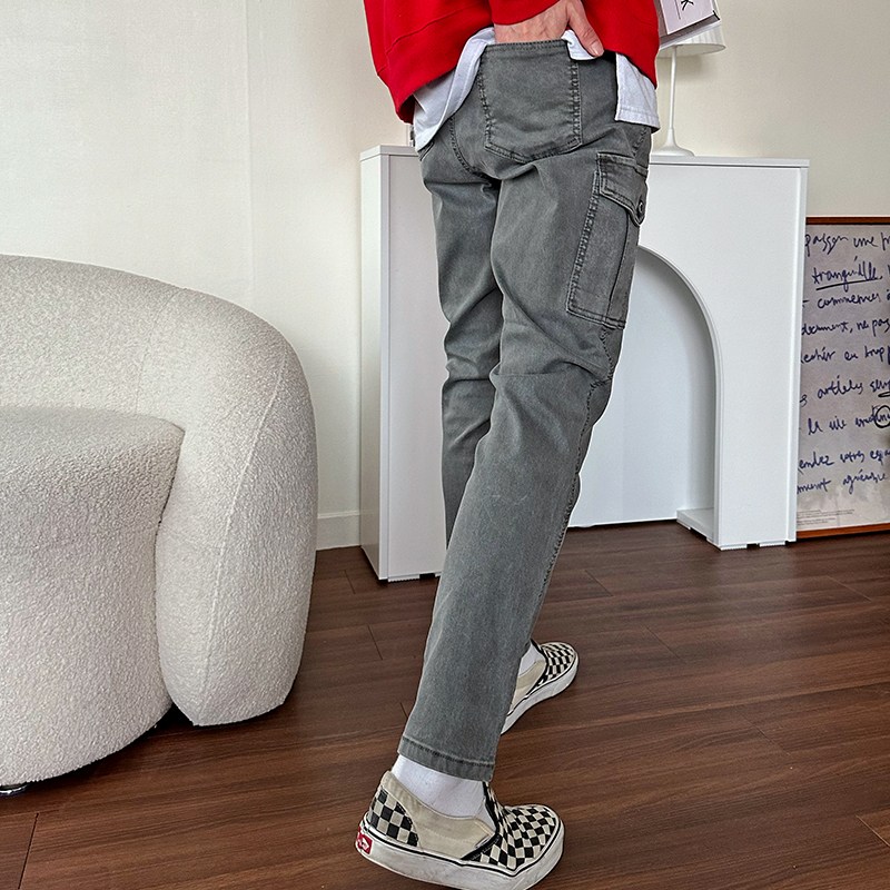 G2K 피그먼트 워싱 남자 카고팬츠 테이퍼드핏 면스판 밴딩 바지 35,800원