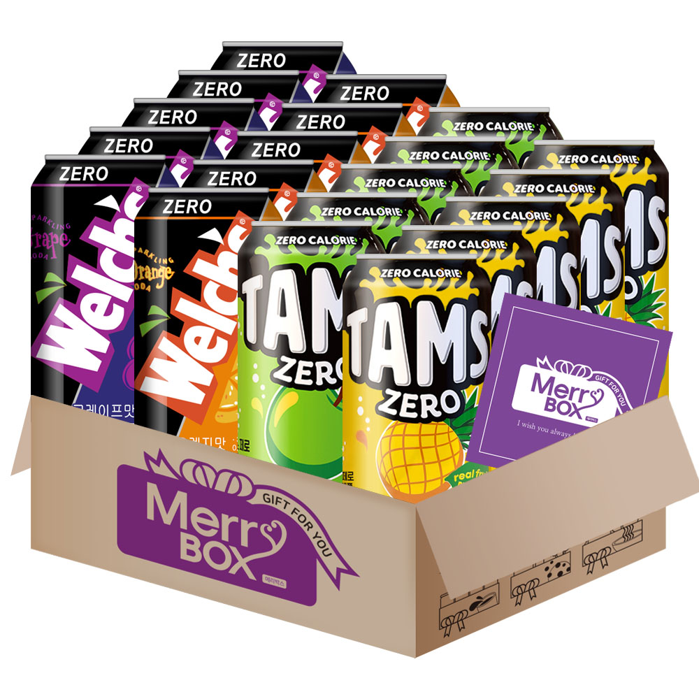 [메리박스] 제로탄산 웰치제로(포도x5+오렌지x5)+탐스제로(사과x5+파인애플x5), 1세트, 355ml 17,500원